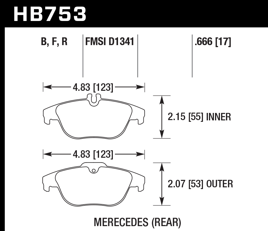 Hawk Performance HB753N.666 HP Plus Brake Pads Rear
