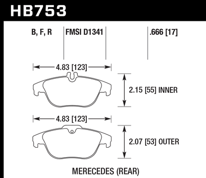 Hawk Performance HB753N.666 HP Plus Brake Pads Rear