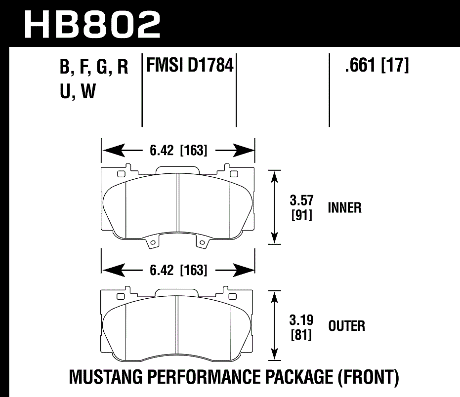 Hawk Performance HB802N.661 HP Plus Brake Pads Front