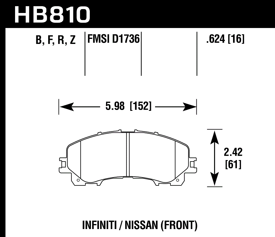 Hawk Performance HB810F.624 HPS Brake Pads Front