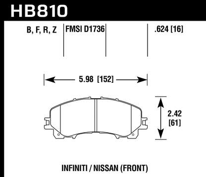 Hawk Performance HB810B.624 HPS 5.0 Brake Pads Front