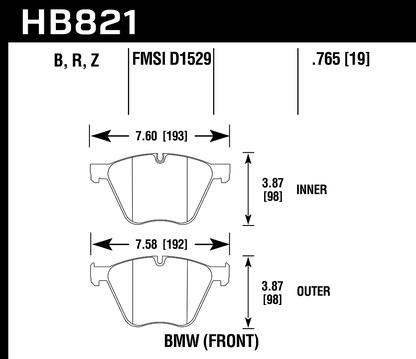 Hawk Performance HB821B.756 HPS 5.0 Brake Pads Front
