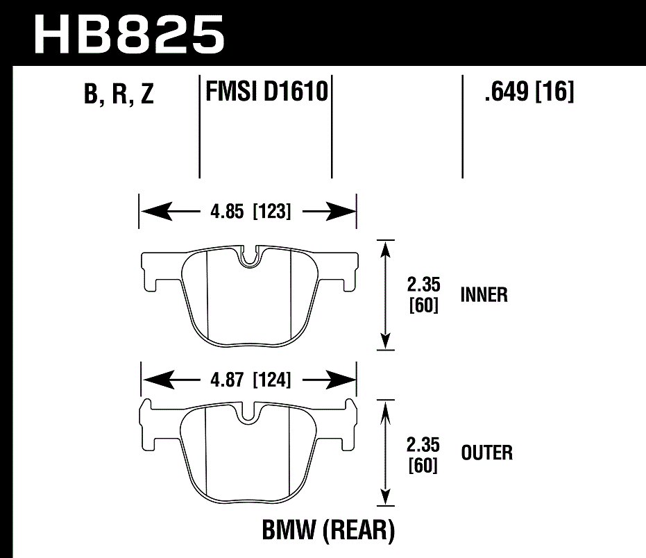 Hawk Performance HB825B.649 HPS 5.0 Brake Pads Rear