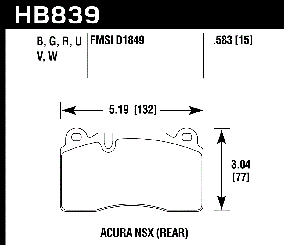 Hawk Performance HB839G.583 DTC-60 Brake Pads Rear