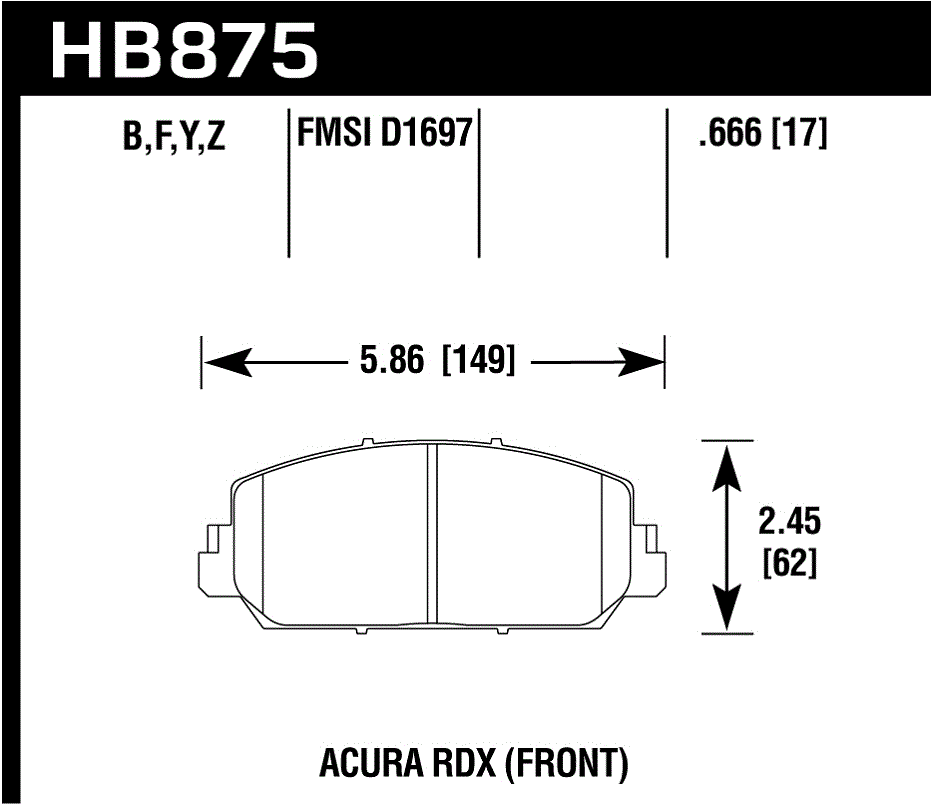 Hawk Performance HB875Z.666 PC Brake Pads Front