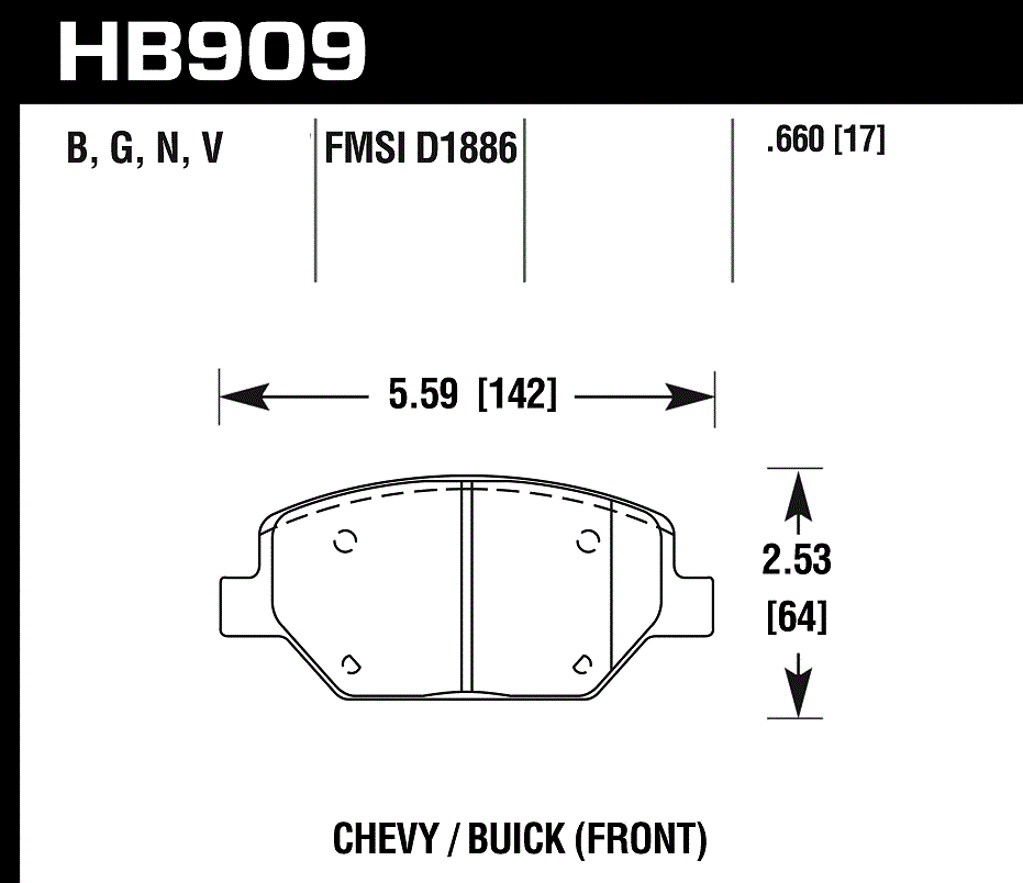 Hawk Performance HB909Y.660 LTS Brake Pads Front
