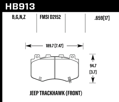 Hawk Performance HB913B.659 HPS 5.0 Brake Pads Front