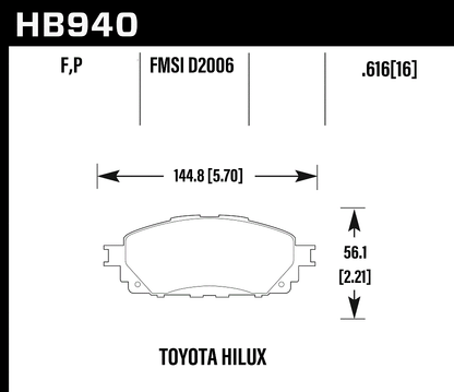 Hawk Performance HB940P.616 SuperDuty Brake Pads Front