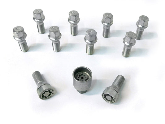 H&R BMW F G Chassis Extended Bolts & Locks for 13, 15 & 18mm Spacers - Silver