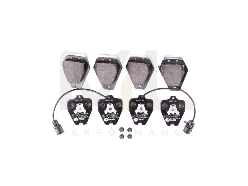 Hella 8DB 355 008-781 Brake Pad Set With Integrated Wear Warning Contact, With Brake Caliper Screws, With Counterweights | ML Performance Car Parts