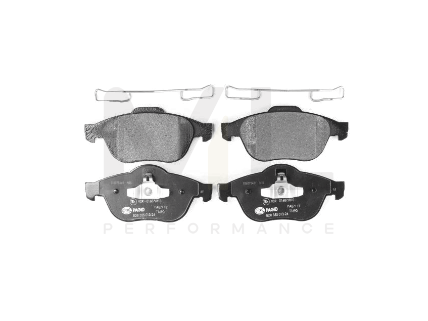 Hella 8DB 355 013-241 Brake Pad Set Not Prepared For Wear Indicator, With Accessories | ML Performance Car Parts
