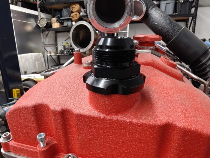 VTT-OILCAP-16ORB-ADAPTER Billet -16ORB Oil Cap Crankcase Vent Adapter – S58/B58(TU) or Screw in