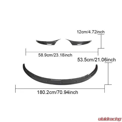 Vivid Racing VR-TESLA3-600 VR Aero Carbon Fiber Front Lip Spoiler Tesla Model 3 2023+