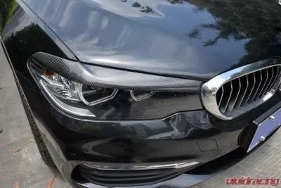 Vivid Racing VR-G30G31F90-EYEL VR Aero Carbon Fiber Front Headlight Eyebrow Eyelid for BMW M5 5 Series G30/G31 Base/M Sport Sedan Wagon 2017-2020