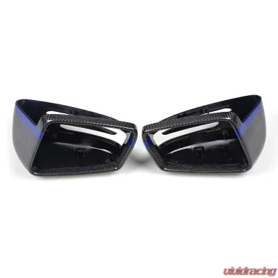 Vivid Racing VR-BENZ-614 VR Aero Carbon Fiber Mirror Cap with Blue Trim Mercedes W204 W212 W218 W176 W207