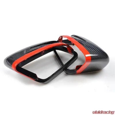Vivid Racing VR-BENZ-605 VR Aero Carbon Fiber Mirror Cap with Red Trim Mercedes W204 W212 W218 W176 W207