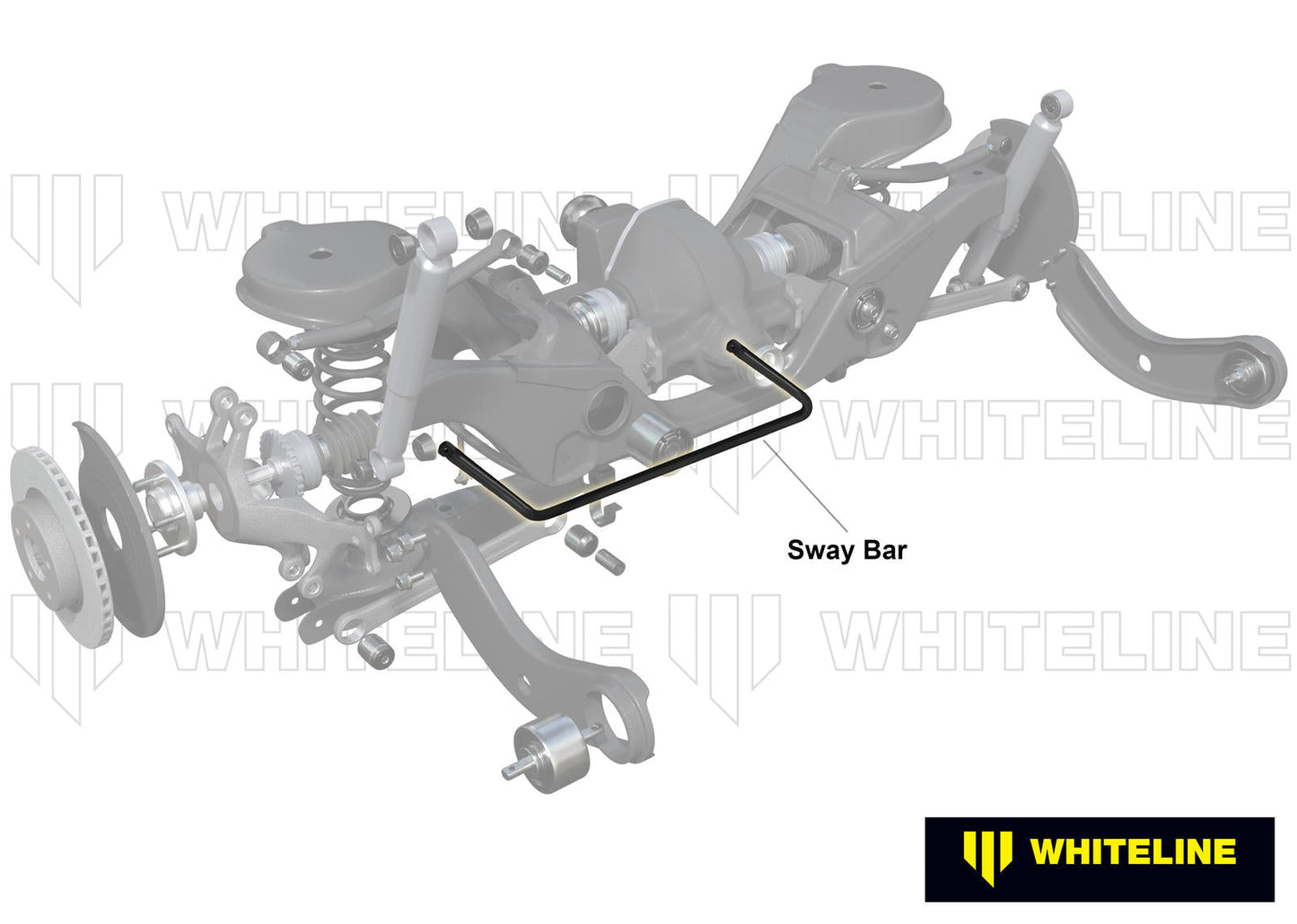 Whiteline BWR20XZ Rear Sway Bar - 24mm 3 Point Adjustable to Suit Audi, Seat, Skoda and Volkswagen PQ35 Fwd