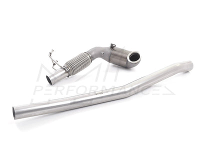 MillTek Volkswagen Stainless Steel Cast Downpipe with Race Cat - For OE Cat-Back (Inc. 8V S3 & MK7 Golf R) - ML Performance UK