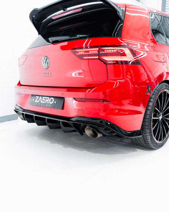 Zaero ZA-GOLF-8-CS-R-TL VW GOLF R & GOLF GTI CLUBSPORT MK8 EVO-1 GLOSS BLACK REAR SPOILER