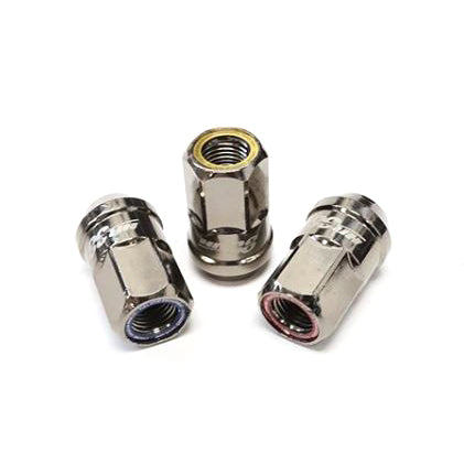 MUTEKI HR3806TU LUG NUTS KIT HR38 12X1.50 38MM TITANIUM CHROME/BLUE RING (OPEN END)