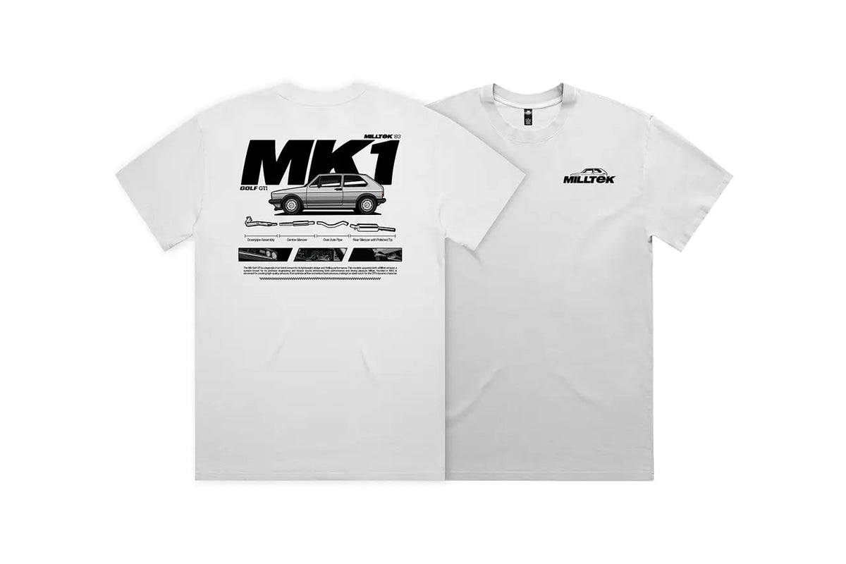 MillTek MSTEE04XXL Milltek Tee White (VW Golf Mk1) - XXL