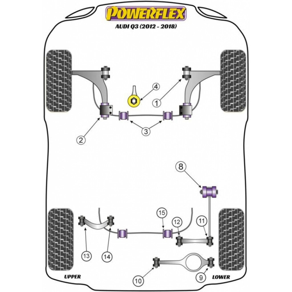 Powerflex Audi Seat Skoda Volkswagen Rear Upper Link Inner Bush (Inc. 8P RS3, 1Z Octavia, B6 Passat & MK5 Golf GTI) | ML Performance UK