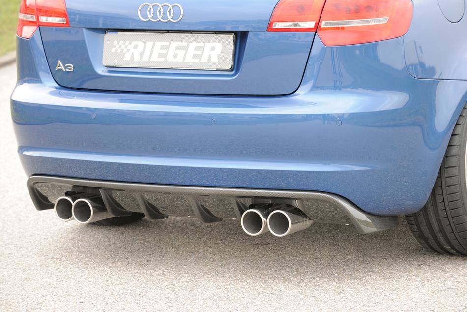 Rieger 00088247 Audi 8P A3 Rear Diffuser - Glossy Black – ML Performance