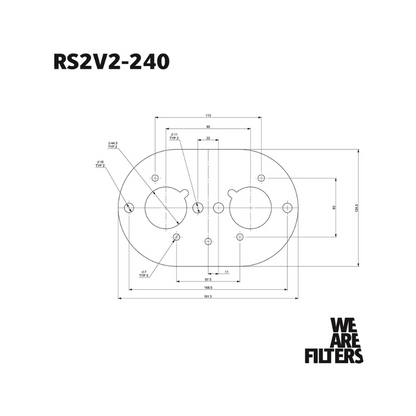 Ramair RS2V2-240-403 Carburettor Foam Air Filter with Baseplate to fit Weber 40 IDF - 65mm Internal Height