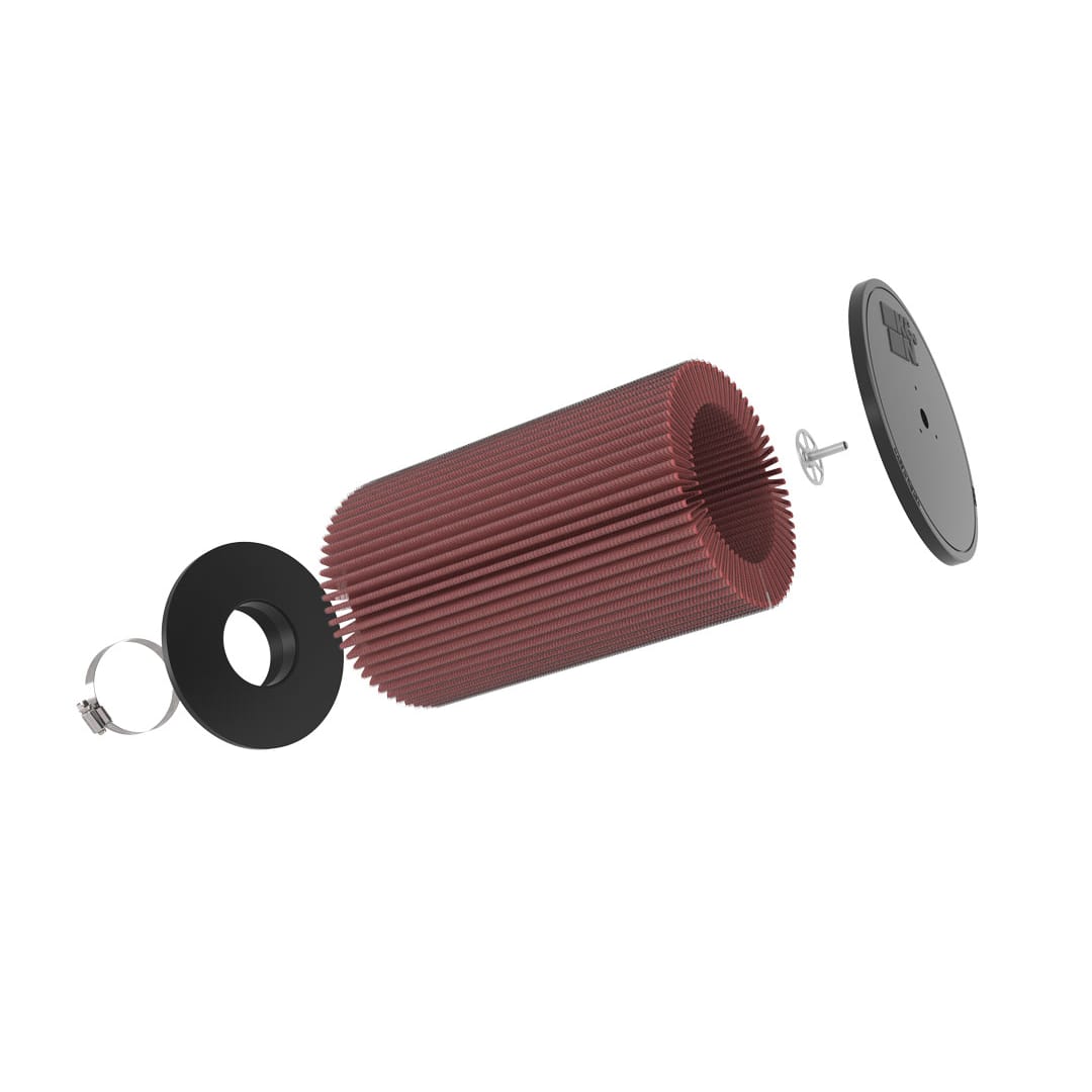 K&N RU-5165 High-Flow Original Universal Air Filter - 3-1/2" FLG, 8"B, 7"T W/STUD, 12-1/2"H