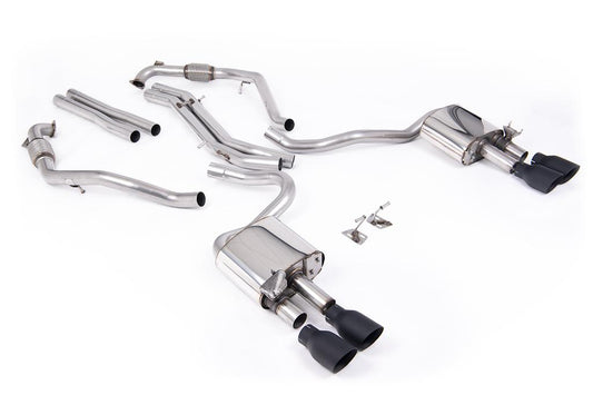 MillTek-SSXAU1114-Cat-back Cat Back Non-Resonated (Louder) with Quad GT-100 Cerakote Black Trims | ML Performance Car Parts
