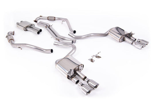 MillTek-SSXAU1120-Cat-back Cat Back Resonated with Quad GT-100 Polished Trims | ML Performance Car Parts