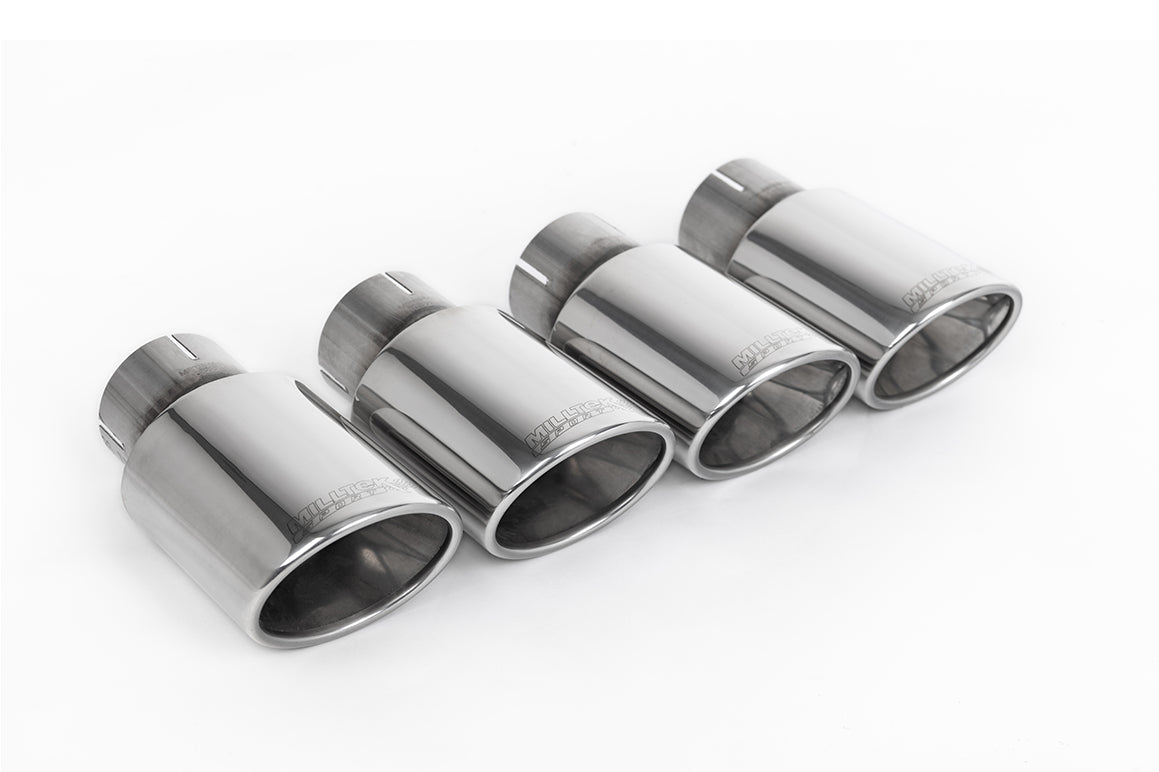MillTek SSXAU1206 Audi TTS MK3 - Resonated (Quieter) Cat-Back Exhaust System with Polished Oval Tips