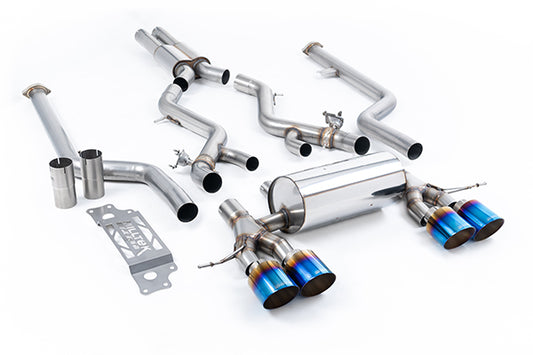 Milltek SSXBM1314 BMW Cat-Back System - Resonated With GT-115 Burnt/Blue Titanium Trims