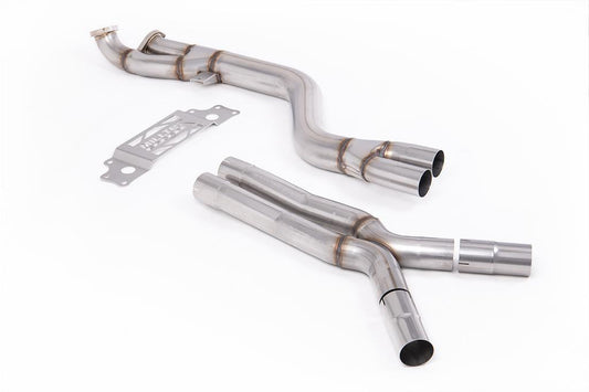 MillTek-SSXBM1332-Secondary Catalyst Bypass Single Mid Pipe 102mm - Non Resonated with X Pipe to Milltek Axle Back Only | ML Performance Car Parts