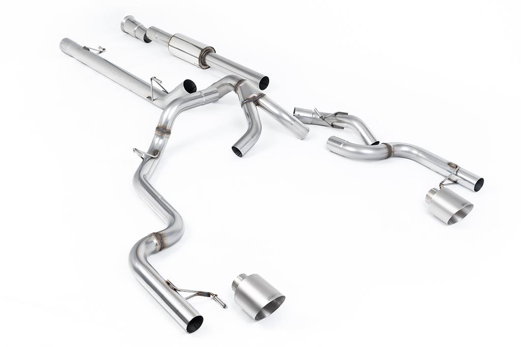 MillTek-SSXFD502-Cat-back Dual Outlet - Race Part-Resonated (Louder) with GT-115 Brushed Titanium Tips | ML Performance Car Parts