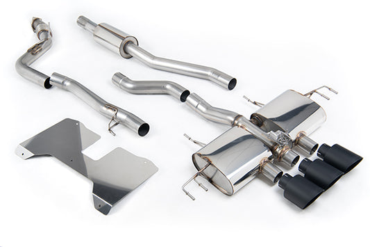 Milltek SSXHO283 Honda / Acura Part Resonated (Road+) Valved Catback With GT-115 Cerakote Black Trims (Inc. Civic)