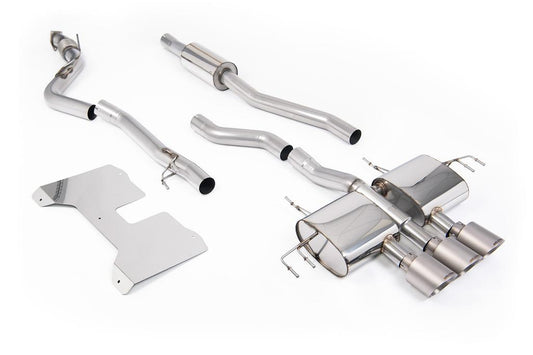MillTek-SSXHO302-Cat-back Part Resonated (Road) NON VALVED Catback with GT-115 Brushed Titanium Trims | ML Performance Car Parts