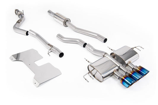 MillTek-SSXHO303-Cat-back Part Resonated (Road) NON VALVED Catback with GT-115 Burnt/Blue Titanium Trims | ML Performance Car Parts