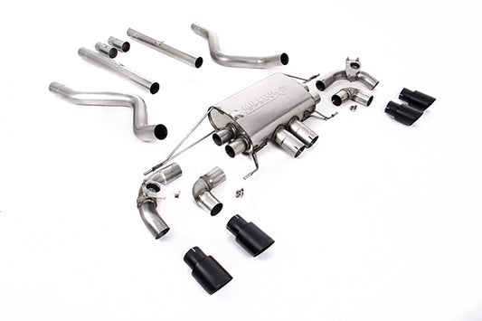 Milltek SSXLR174 Land Rover / Range Rover Cat-Back Valved System With Quad GT-90 Cerakote Black Trims - Non-Resonated (Loudest) (Inc. Defender)