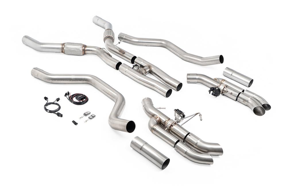 MillTek-SSXLR247-Particulate Filter-back Non-Resonated (Loudest) with downturn Tips for OE Rear Bumper - with Valve Control | ML Performance Car Parts