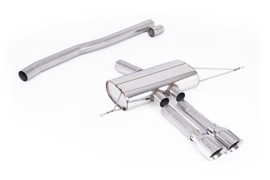 MillTek-SSXM492-Particulate Filter-back Non-Resonated (louder) OPF/GPF Back Systems for Sport Diffuser only (Requires Cutting) with GT-100 Polished Tips | ML Performance Car Parts