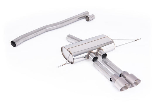 MillTek-SSXM494-Particulate Filter-back Non-Resonated (louder) OPF/GPF Back Systems for Sport Diffuser only (Requires Cutting) with GT-100 Brushed Titanium Tips | ML Performance Car Parts