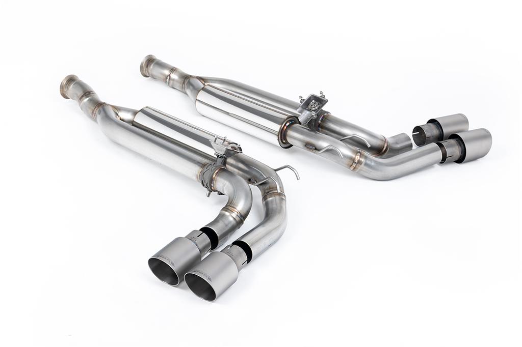 MillTek-SSXMZ166-Cat-back Cat Back Valved with Brushed Titanium GT-90 Trims - Re-uses OE Valve Motors | ML Performance Car Parts