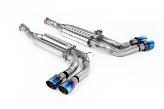 MillTek-SSXMZ167-Cat-back Cat Back Valved with Burnt/Blue Titanium GT-90 Trims - Re-uses OE Valve Motors | ML Performance Car Parts