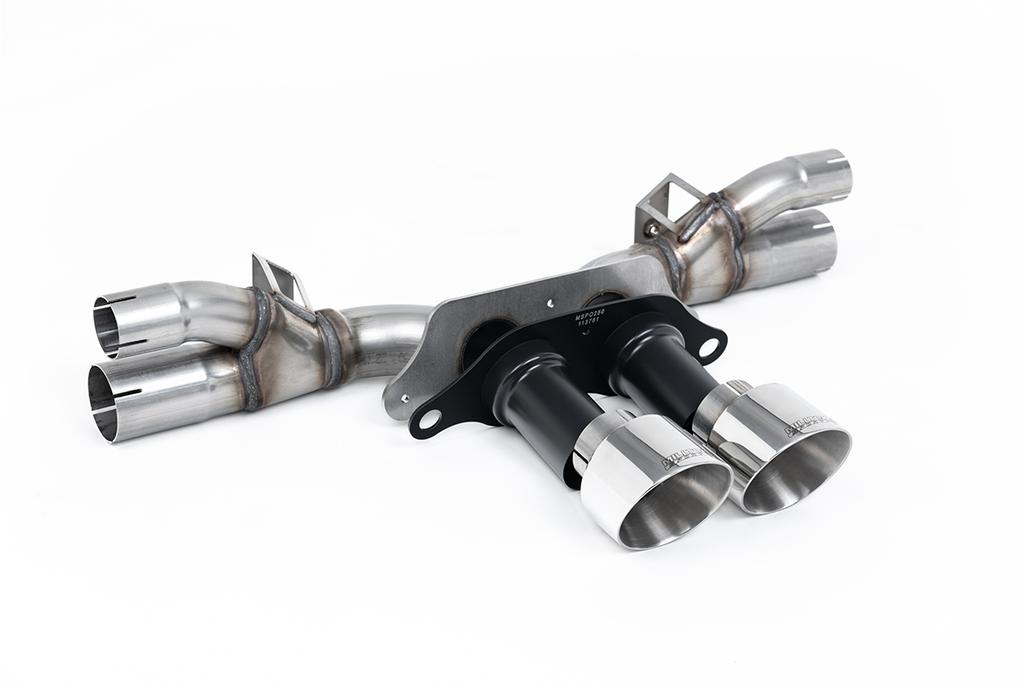 MillTek-SSXPO195-Rear Silencer(s) Rear Silencer Bypass - Works with OE Valved Side Silencers - GT-100 Polished Trims | ML Performance Car Parts