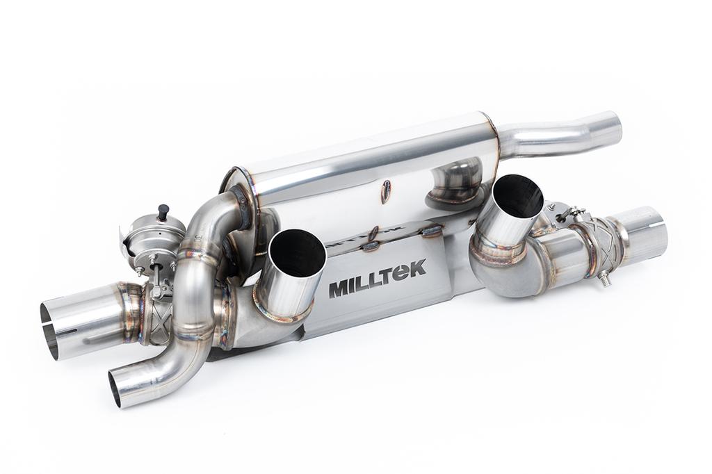 MillTek-SSXPO201-Rear Silencer(s) Works with PSE Equipped Cars Only with GT-115 Burnt/Blue Titanium Tips | ML Performance Car Parts