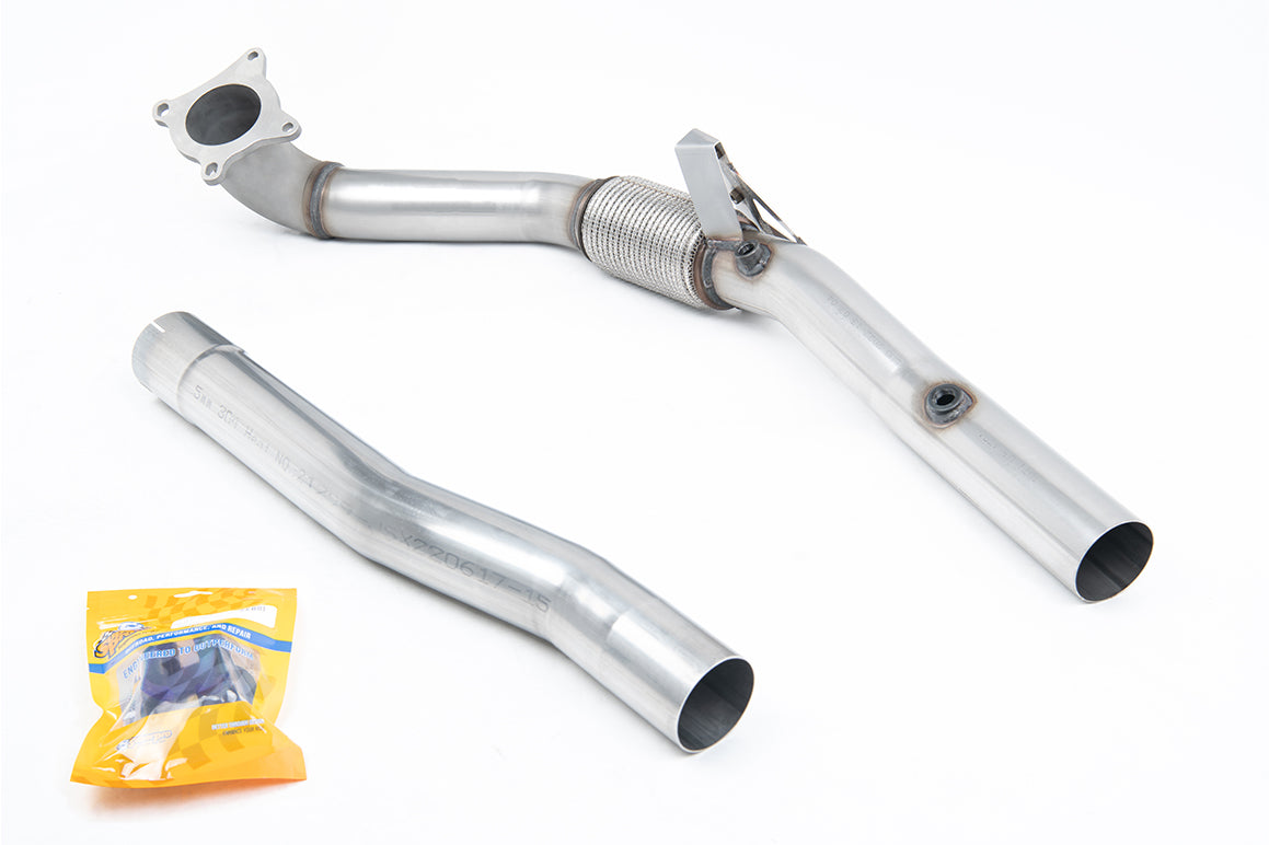 MillTek SSXSE143-1 Stainless Steel Cast Large Bore Downpipe with Catalyst Delete (For Milltek 3" Cat-Back) (Seat/VW)