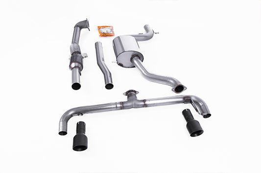 Milltek SSXVW186 VW Turbo-back including Hi-Flow Sports Cat 3-Inch Race System With Black Trims (Inc. Golf, CC)