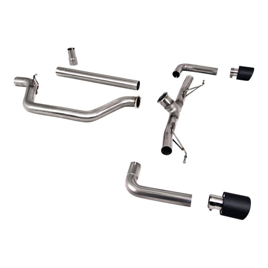MillTek SSXVW682 VW Golf Race System - 80mm OPF/GPF Back System with Carbon Fibre Jet-115 Trims