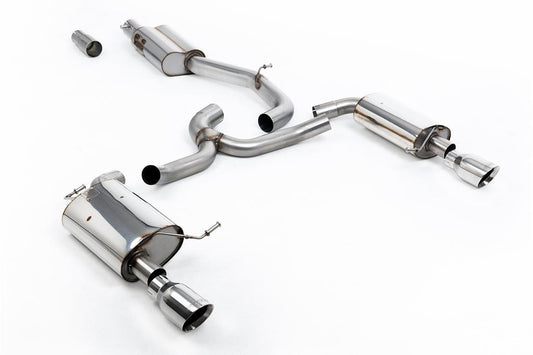 MillTek-SSXVW752-Cat-back Resonated (Quieter) with Polished GT-100 Trims | ML Performance Car Parts